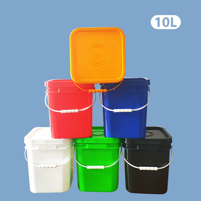 Recipiente de plástico PEAD quadrado 10L para armazenamento de líquidos de embalagem de produtos secos