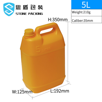 Recipiente de plástico líquido químico do HDPE 5l do calibre 35mm LeakProof