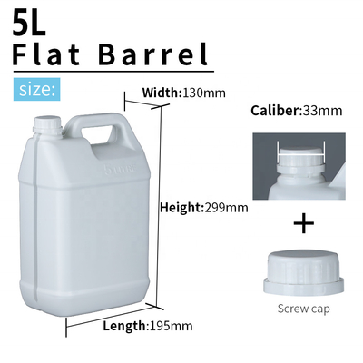 Garrafa plástica 299mm quadrada ambiental durável 220G do HDPE do cilindro 5L