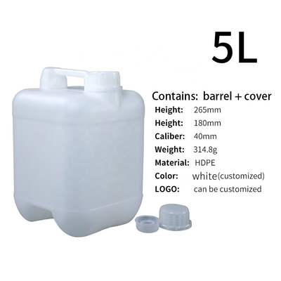 Altura 265mm Hdpe plástico Jerry Can Caliber de 5 litros 40mm