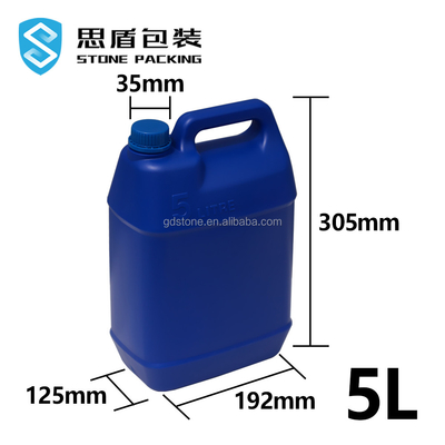 Garrafa plástica do HDPE químico diário de 35mm cilindro plástico 192*125*305mm de 5 litros