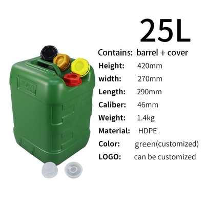 Quadrado plástico do HDPE 25L/Kg cubeta 290*270*420mm de 5 galões