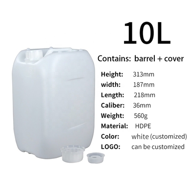 Recipientes resistentes químicos plásticos duráveis do HDPE 10L com tampa 0.56kg