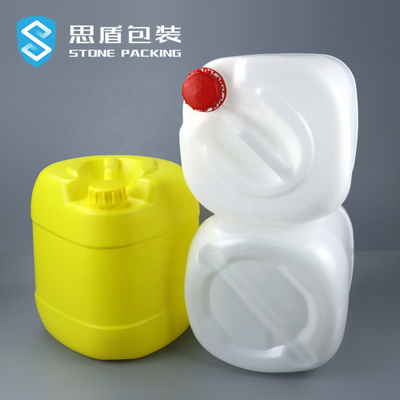 UFU líquido químico do recipiente plástico do HDPE de 5 galões amarelo branco