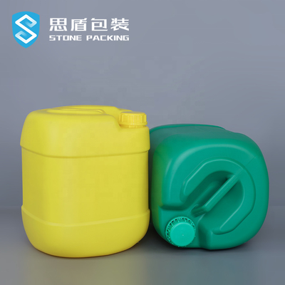 UFU líquido químico do recipiente plástico do HDPE de 5 galões amarelo branco