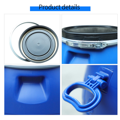 Parte superior aberta do tambor 120l químico azul plástico redondo do HDPE 100%