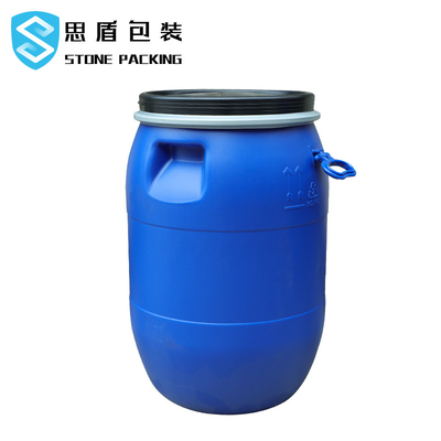 Parte superior aberta do tambor 120l químico azul plástico redondo do HDPE 100%