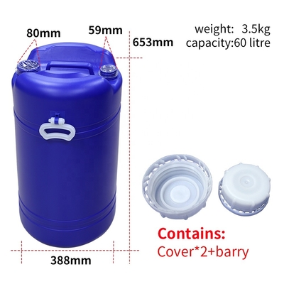 HDPE 60L azul cilindro plástico de 55 galões com o ODM do OEM do punho de Pastic