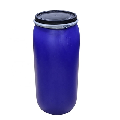 cilindro superior aberto do HDPE 125L plástico químico com anel da aro do ferro 80 graus