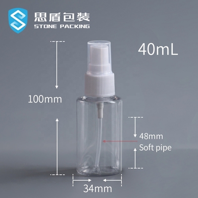 O ANIMAL DE ESTIMAÇÃO transparente do álcool 40ml reciclável pulveriza a garrafa 73*34mm