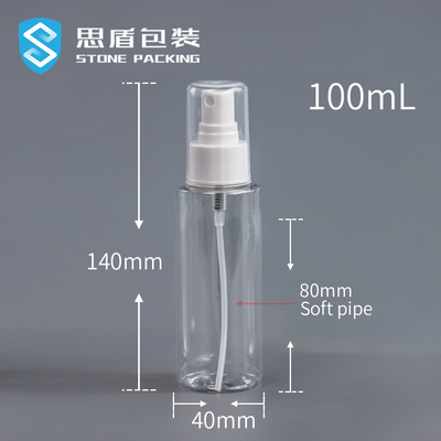 Garrafa transparente do pulverizador do ANIMAL DE ESTIMAÇÃO 100ML de 18mm com bocal 13g
