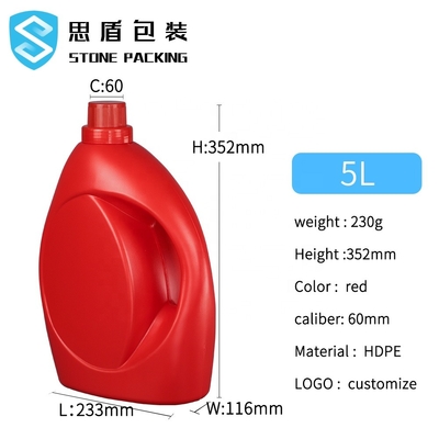 ODM detergente vazio líquido do OEM do calibre 60mm das garrafas de 2L 3L 5L