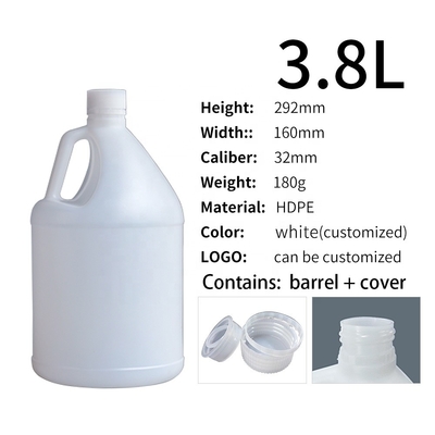 Círculo translúcido do HDPE 3.8L recipientes químicos de 1 galão com punho